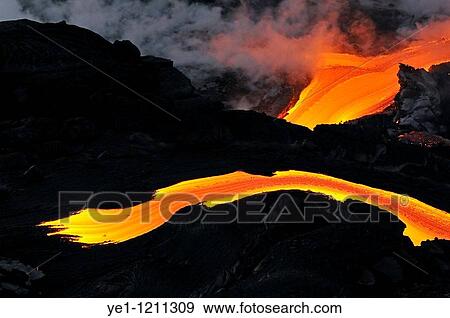 River of molten lava flowing to the sea, Kilauea Volcano, Hawaii Islands, United States View Large Photo Image Stock Photo - River of molten lava flowing to the sea, Kilauea Volcano, Hawaii Islands, United States. Fotosearch