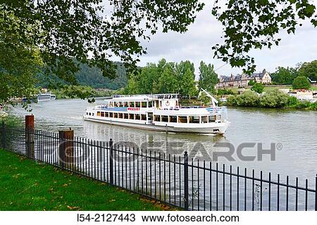 Riverboat on Main River Wertheim Germany DE. View Large Photo Image Stock Image - Riverboat on Main River Wertheim Germany DE.. Fotosearch