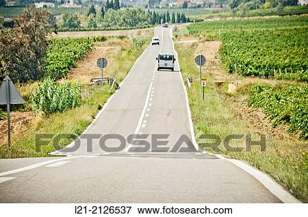 Stock Photo - Road. Alt Pened? s, Catalonia, Spain.. Fotosearch