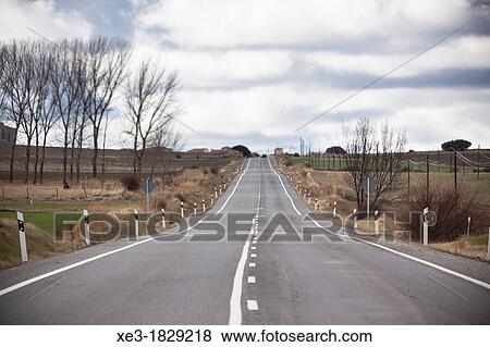 Stock Photo - Road, Castile-Leon, Spain. Fotosearch