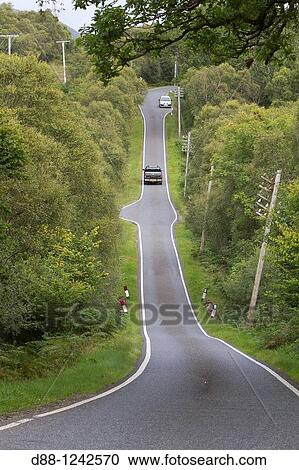 Road in Scotland with passing places. View Large Photo Image Stock Image - Road in Scotland with passing places.. Fotosearch