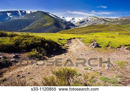 Stock Photography - Road of the Gal? n Gomez Throat in the Sierra de Gredos Avila Castile Leon Spain. Fotosearch