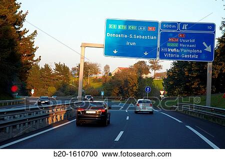 Road signs, Entrance to San Sebastian by Highway, Donostia, Gipuzkoa, Basque Country, Spain View Large Photo Image Stock Image - Road signs, Entrance to San Sebastian by Highway, Donostia, Gipuzkoa, Basque Country, Spain. Fotosearch