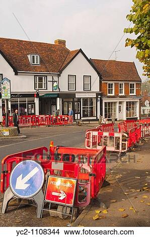 Roadworks in Framlingham, Suffolk, England, Britain, Uk View Large Photo Image Picture - Roadworks in Framlingham, Suffolk, England, Britain, Uk. Fotosearch