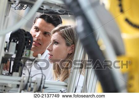 Stock Photo - Robotic cell manufacturing composite preforms. Dry fiber preform manufacturing 3D. Industry, Technology and Research Centre, Technological Park, San Sebastian, Donostia, Gipuzkoa, Basque Country, Spain. Fotosearch