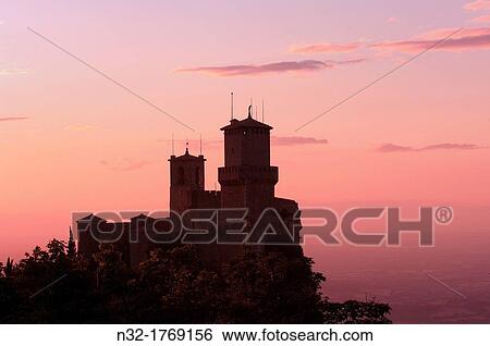 Rocca Guaita tower at dusk, San Marino, Monte Titano, Republic of San Marino View Large Photo Image Stock Photograph - Rocca Guaita tower at dusk, San Marino, Monte Titano, Republic of San Marino. Fotosearch