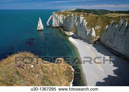 Rock arch of Etretat cliff, in Alabaster Coast Seine-Maritime department, Haute-Normandie region France View Large Photo Image Stock Photography - Rock arch of Etretat cliff, in Alabaster Coast Seine-Maritime department, Haute-Normandie region France. Fotosearch