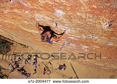 rock climbing a route called Light On The Path which is rated 5, 9 and located on Morning Glory Wall at Smith Rock State Park in Oregon. View Large Photo Image Stock Photo - rock climbing a route called Light On The Path which is rated 5, 9 and located on Morning Glory Wall at Smith Rock State Park in Oregon.. Fotosearch