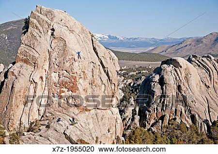 Rock climbing a route called Scream Cheese which is rated 5, 9 and located on the Anteater formation at The City Of Rocks National Reserve near the town of Almo in southern Idaho. View Large Photo Image Stock Image - Rock climbing a route called Scream Cheese which is rated 5, 9 and located on the Anteater formation at The City Of Rocks National Reserve near the town of Almo in southern Idaho.. Fotosearch