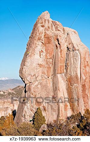 Rock climbing a route called Skyline which is rated 5, 8 and located on Morning Glory Spire at the City Of Rocks National Reserve near the town of Almo in southern Idaho. View Large Photo Image Stock Image - Rock climbing a route called Skyline which is rated 5, 8 and located on Morning Glory Spire at the City Of Rocks National Reserve near the town of Almo in southern Idaho.. Fotosearch