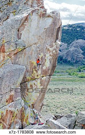 rock climbing a route called Techno Weenie which is rated 5, 11 and located on the Building Blocks at The City Of Rocks National Reserve near the town of Almo in southern Idaho View Large Photo Image Stock Photo - rock climbing a route called Techno Weenie which is rated 5, 11 and located on the Building Blocks at The City Of Rocks National Reserve near the town of Almo in southern Idaho. Fotosearch
