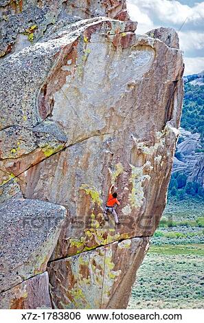 rock climbing a route called Techno Weenie which is rated 5, 11 and located on the Building Blocks at The City Of Rocks National Reserve near the town of Almo in southern Idaho View Large Photo Image Stock Photograph - rock climbing a route called Techno Weenie which is rated 5, 11 and located on the Building Blocks at The City Of Rocks National Reserve near the town of Almo in southern Idaho. Fotosearch