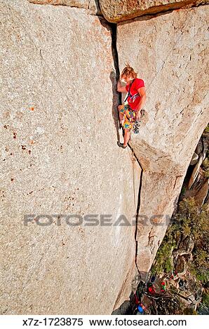 rock climbing a route called White Lightning which is rated 5, 10 and located at The City Of Rocks National Reserve near the town of Almo in southern Idaho View Large Photo Image Stock Photography - rock climbing a route called White Lightning which is rated 5, 10 and located at The City Of Rocks National Reserve near the town of Almo in southern Idaho. Fotosearch