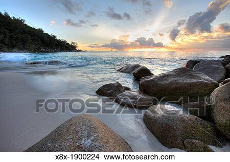 Rocks at Anse Georgette, Praslin Island, Seychelles View Large Photo Image Picture - Rocks at Anse Georgette, Praslin Island, Seychelles. Fotosearch