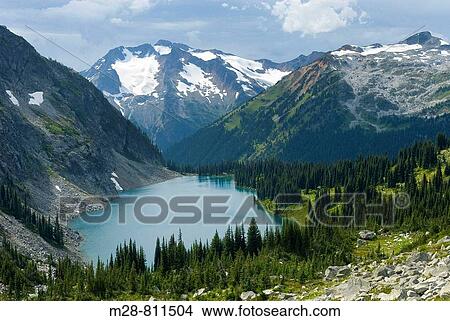 Rohr Lake with Cayoosh Mountain 2561 m 8402 ft in the distance, Coast Mountains British Columbia Canada View Large Photo Image Picture - Rohr Lake with Cayoosh Mountain 2561 m 8402 ft in the distance, Coast Mountains British Columbia Canada. Fotosearch