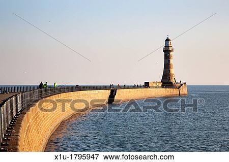 Roker Pier and Lighthouse Sunderland England View Large Photo Image Stock Photo - Roker Pier and Lighthouse Sunderland England. Fotosearch