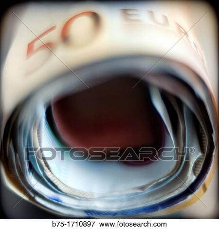 Roll of euro banknotes View Large Photo Image Stock Photo - Roll of euro banknotes. Fotosearch