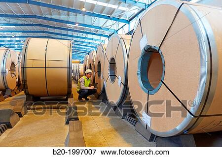 Rolls of sheet steel for the automotive industry, Siderurgical products, Port warehouse, Pasajes Port, Gipuzkoa, Basque Country, Spain. View Large Photo Image Stock Photo - Rolls of sheet steel for the automotive industry, Siderurgical products, Port warehouse, Pasajes Port, Gipuzkoa, Basque Country, Spain.. Fotosearch