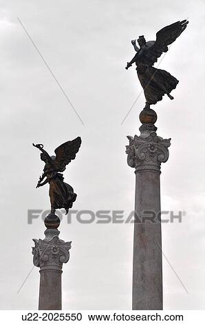 Stock Image - Roma, Italy, columns facing the Altare della Patria, in Piazza Venezia. Fotosearch