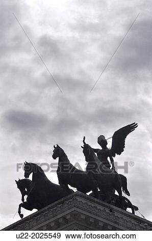 Roma, Italy, sculpture facing the Altare della Patria, in Piazza Venezia View Large Photo Image Stock Photo - Roma, Italy, sculpture facing the Altare della Patria, in Piazza Venezia. Fotosearch