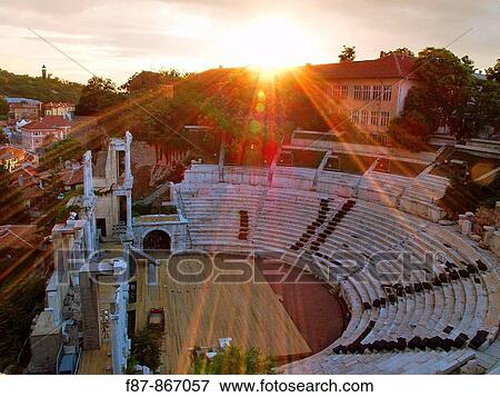 Roman Amphitheatre, Plovdiv, Bulgaria, Europe View Large Photo Image Stock Photo - Roman Amphitheatre, Plovdiv, Bulgaria, Europe. Fotosearch