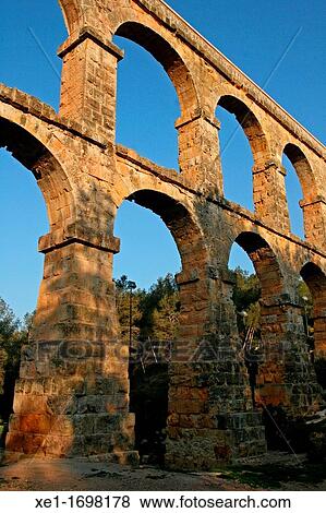 Roman Aqueduct, Devil's bridge, Tarragona, Catalonia, Spain View Large Photo Image Stock Photo - Roman Aqueduct, Devil's bridge, Tarragona, Catalonia, Spain. Fotosearch