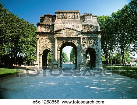 Roman Arc de Triomphe in Orange, Provence, France View Large Photo Image Stock Photograph - Roman Arc de Triomphe in Orange, Provence, France. Fotosearch