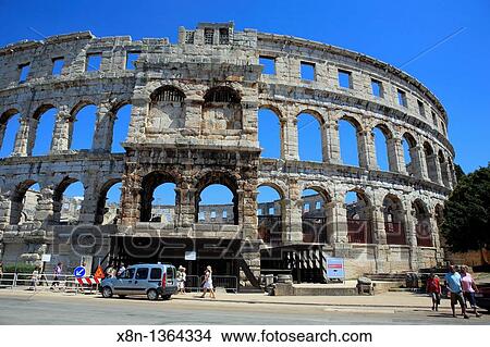 Roman arena colosseum, Pula, Istria county, Croatia View Large Photo Image Picture - Roman arena colosseum, Pula, Istria county, Croatia. Fotosearch