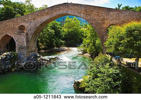 Roman Bridge. Cangas de Onis. Oriente region. Picos de Europa. Asturias. Spain. View Large Photo Image Stock Image - Roman Bridge. Cangas de Onis. Oriente region. Picos de Europa. Asturias. Spain.. Fotosearch