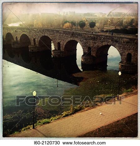 Roman Bridge on Guadiana river Mrida Badajoz province Extremadura Spain. View Large Photo Image Stock Image - Roman Bridge on Guadiana river Mrida Badajoz province Extremadura Spain.. Fotosearch