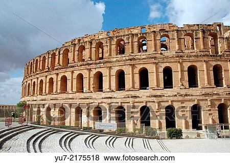 Roman colosseum in El Jem (or El Djem), Tunisia. View Large Photo Image Stock Photo - Roman colosseum in El Jem (or El Djem), Tunisia.. Fotosearch
