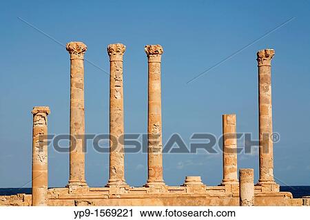 Roman columns of the Antonine temple at Sabratha, Libya View Large Photo Image Stock Image - Roman columns of the Antonine temple at Sabratha, Libya. Fotosearch
