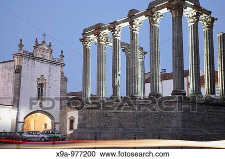Roman Temple - Diana with San Joao Church, Evora, Portugal View Large Photo Image Stock Image - Roman Temple - Diana with San Joao Church, Evora, Portugal. Fotosearch