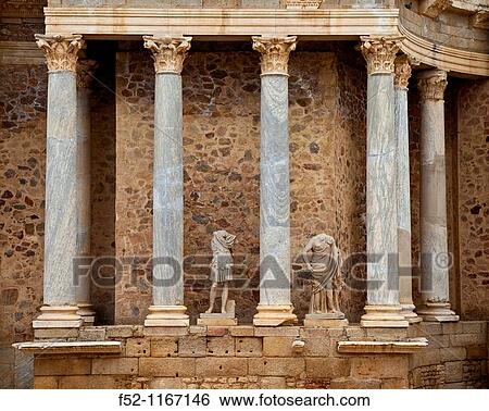 Roman theatre in Mrida, Mrida, Badajoz, Extremadura, Spain View Large Photo Image Stock Photograph - Roman theatre in Mrida, Mrida, Badajoz, Extremadura, Spain. Fotosearch
