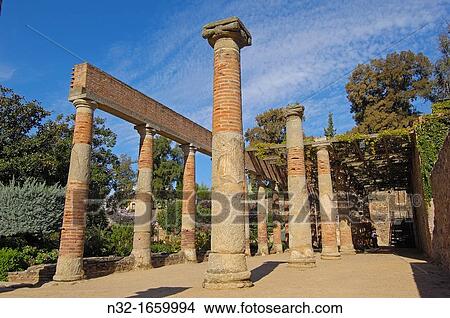 Picture - Roman theatre, Mrida, UNESCO World Heritage site, Badajoz province, Extremadura, Ruta de la Plata, Spain, Europe. Fotosearch