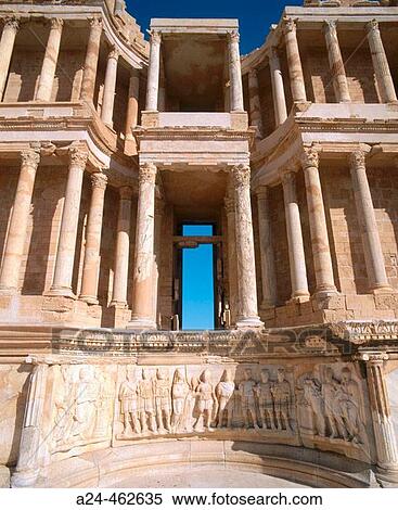 Roman theatre, ruins of the ancient city of Sabratha. Libya View Large Photo Image Stock Photography - Roman theatre, ruins of the ancient city of Sabratha. Libya. Fotosearch
