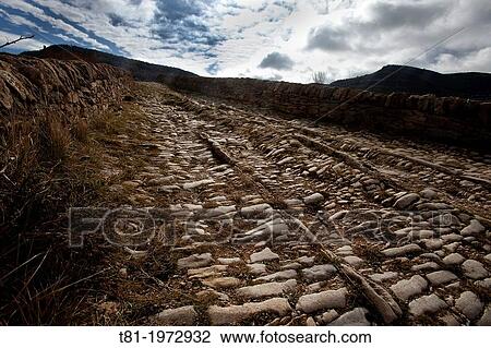 Stock Image - Roman way, Castellon, Comunidad Valenciana, Spain. Fotosearch