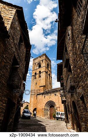 Romanesque Cathedral of Santa Maria in Ainsa in HUesca, Arag? n, Spain View Large Photo Image Picture - Romanesque Cathedral of Santa Maria in Ainsa in HUesca, Arag? n, Spain. Fotosearch