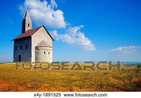 Stock Photography - Romanesque chapel dedicated to Saint Michael the Archangel, Drazovce pri Nitre, Slovakia. Fotosearch