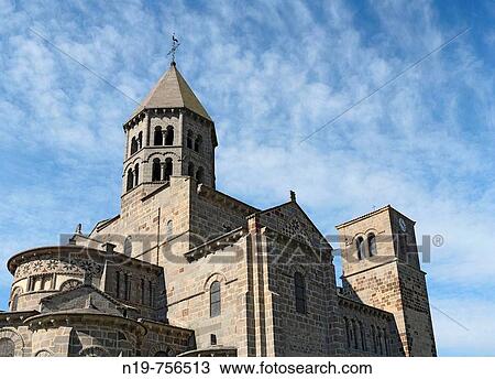 Romanesque church (1080), Saint-Nectaire, Auvergne, France View Large Photo Image Stock Image - Romanesque church (1080), Saint-Nectaire, Auvergne, France. Fotosearch