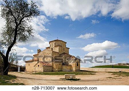 Stock Photo - Romanesque church of Nuestra Seora de la Anunciada (built 11th century and refurbished 17th century). Uruea. Valladolid province, Castilla-Le? n, Spain. Fotosearch