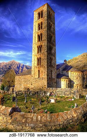 Stock Photo - Romanesque church of Sant Climent de Ta? ll, Lleida province, Catalonia, Spain. Fotosearch