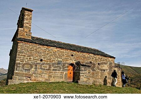 Stock Image - Romanesque Church of Sant Quirc, Durro, Vall de Boi, Catalonia, Spain. Fotosearch