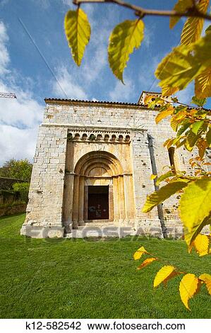 Stock Image - Romanesque church of Santa Cecilia. Moll?. Ripoll's Region. Girona Province. Catalonia. Spain.. Fotosearch