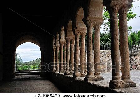 Stock Photo - Romanesque Church of the Salvador. Carabias, Guadalajara, Spain. Fotosearch