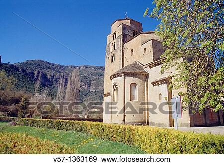 Romanesque church. Santa Cruz de la Ser? s, Huesca province, Arag? n, Spain. View Large Photo Image Stock Photo - Romanesque church. Santa Cruz de la Ser? s, Huesca province, Arag? n, Spain.. Fotosearch