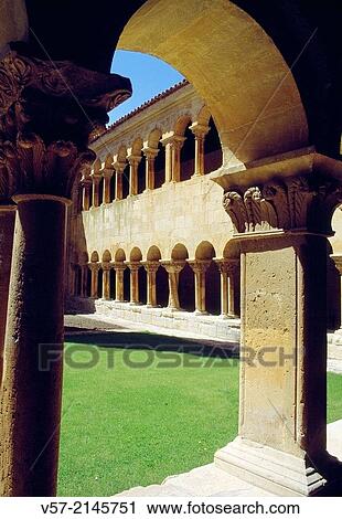 Romanesque cloister. Monastery of Santo Domingo de Silos, Silos, Burgos province, Castilla Leon, Spain. View Large Photo Image Stock Image - Romanesque cloister. Monastery of Santo Domingo de Silos, Silos, Burgos province, Castilla Leon, Spain.. Fotosearch