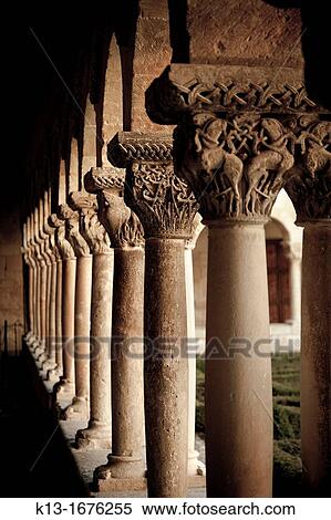 Romanesque cloister, Santo Domingo de Silos monastery Burgos Spain View Large Photo Image Stock Photography - Romanesque cloister, Santo Domingo de Silos monastery Burgos Spain. Fotosearch