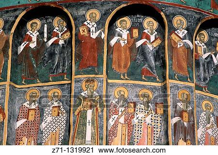 Romania, Bucovina, Sucevita Monastery, fresco. View Large Photo Image Stock Image - Romania, Bucovina, Sucevita Monastery, fresco.. Fotosearch