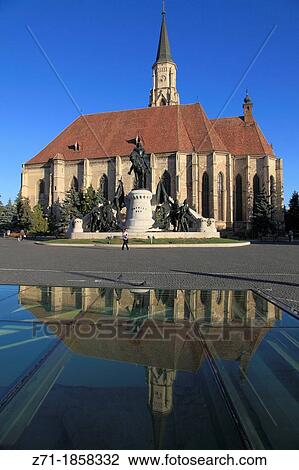 Romania, Cluj-Napoca, St Michael's Church, Matthias Corvinus statue, View Large Photo Image Stock Image - Romania, Cluj-Napoca, St Michael's Church, Matthias Corvinus statue,. Fotosearch